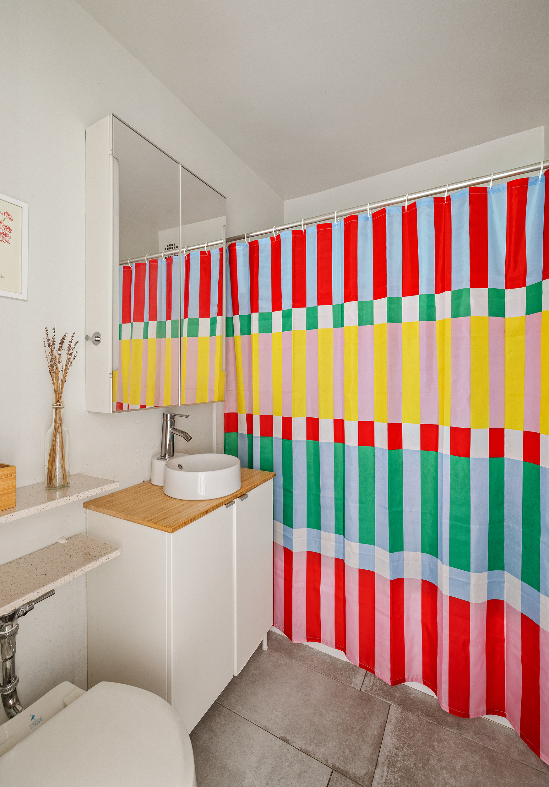 399 Ocean Parkway, Unit 6K Brooklyn, NY 11218 - Photo 6 of 9 a bathroom with a sink and a curtain