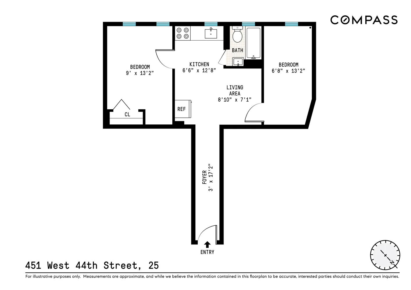 $3,000 | 451 West 44th Street, Unit 25 | Hell's Kitchen
