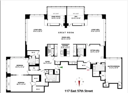 $3,995,000 | 117 East 57th Street, Unit 41AB | Midtown East