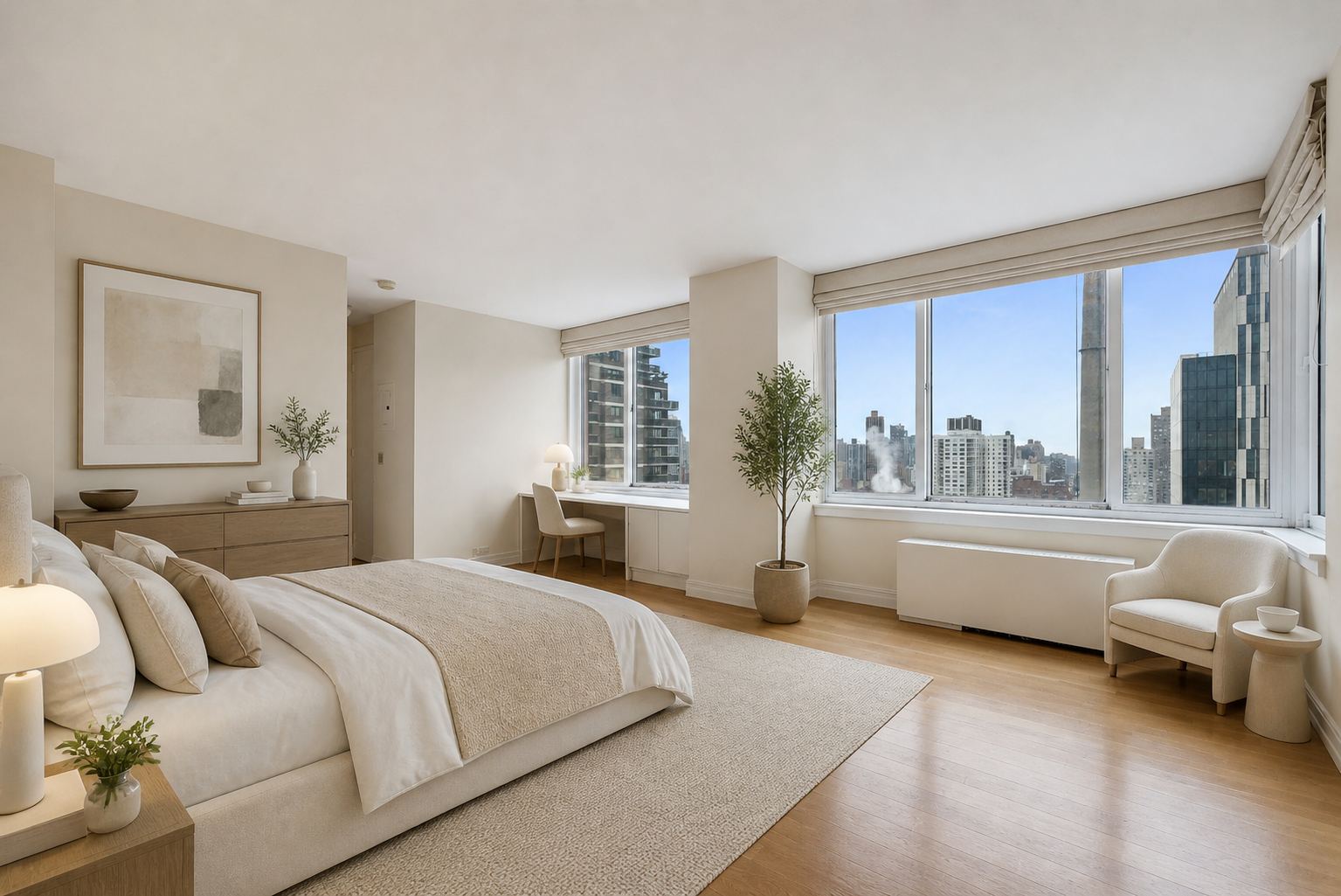 524 East 72nd Street, Unit 31AG Manhattan, NY 10021 - Photo 2 of 17 a living room with furniture and a large window