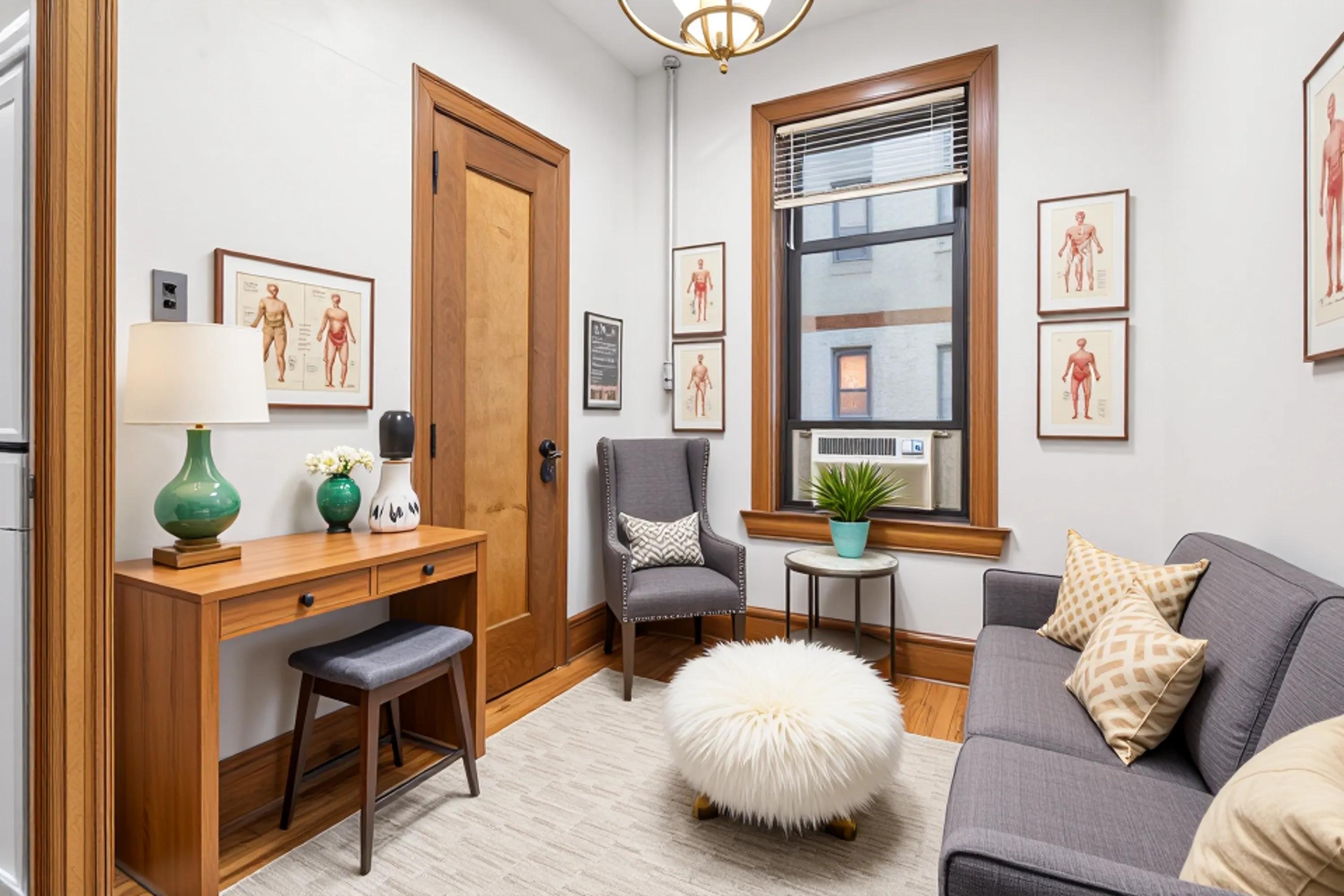 527 West 143rd Street, Unit 31 Manhattan, NY 10031 - Photo 21 of 29 a living room with furniture and a potted plant