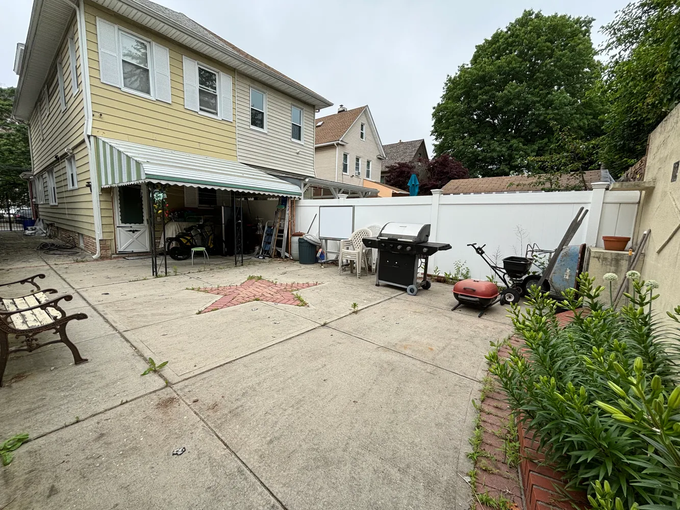 a view of outdoor space with seating area