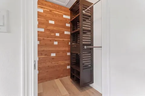 a view of wooden door