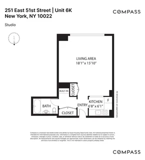 $399,000 | 251 East 51st Street, Unit 6K | Midtown East
