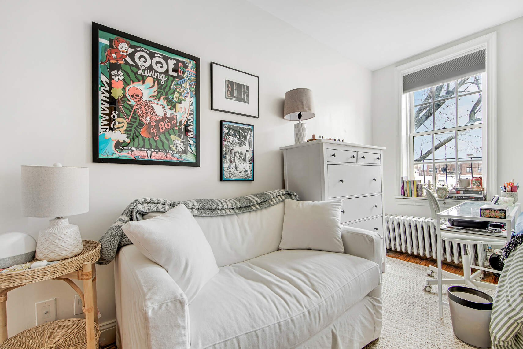 352 West 12th Street, Unit 5D Manhattan, NY 10014 - Photo 3 of 11 a bedroom with furniture and a window