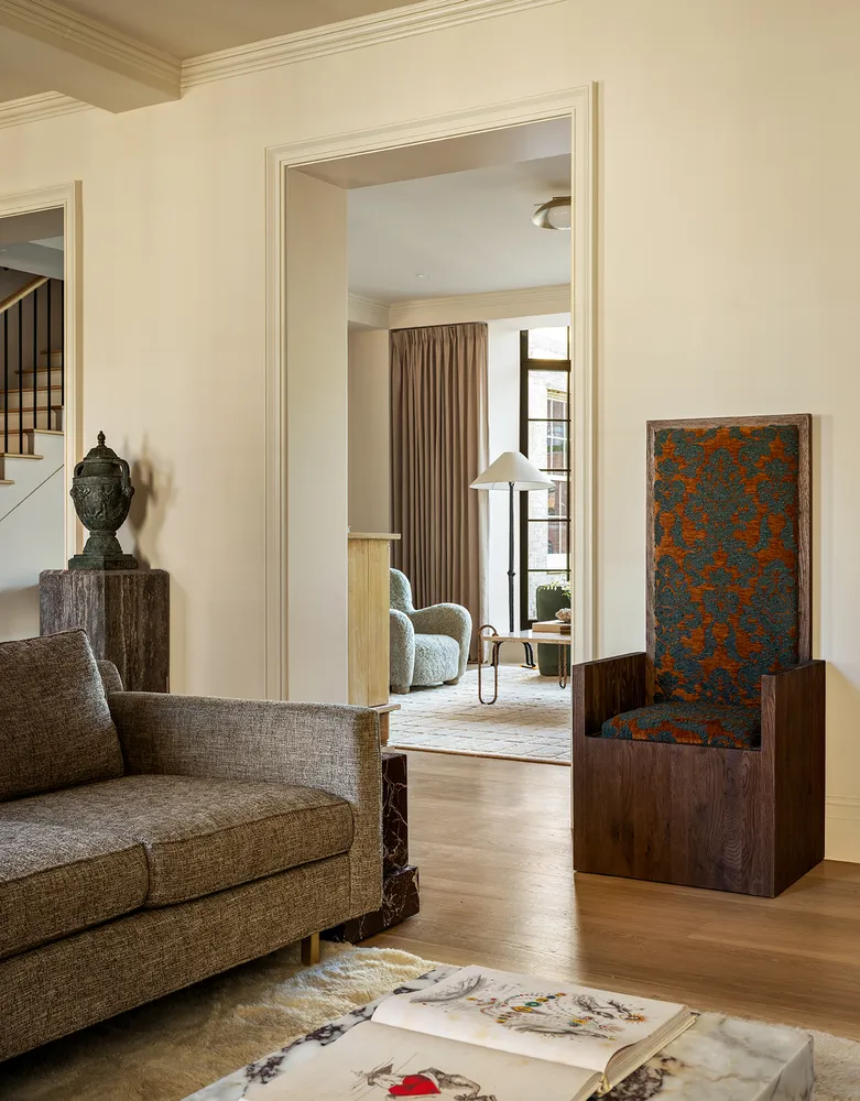 a living room with furniture and a couch