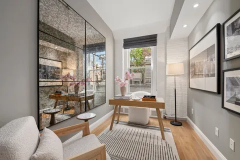 a room with a couch and a table