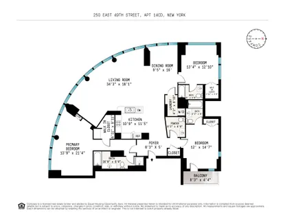 $2,995,000 | 250 East 49th Street, Unit 14CD | Midtown East