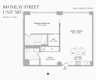 $995,000 | 160 Imlay Street, Unit 3B3 | Red Hook