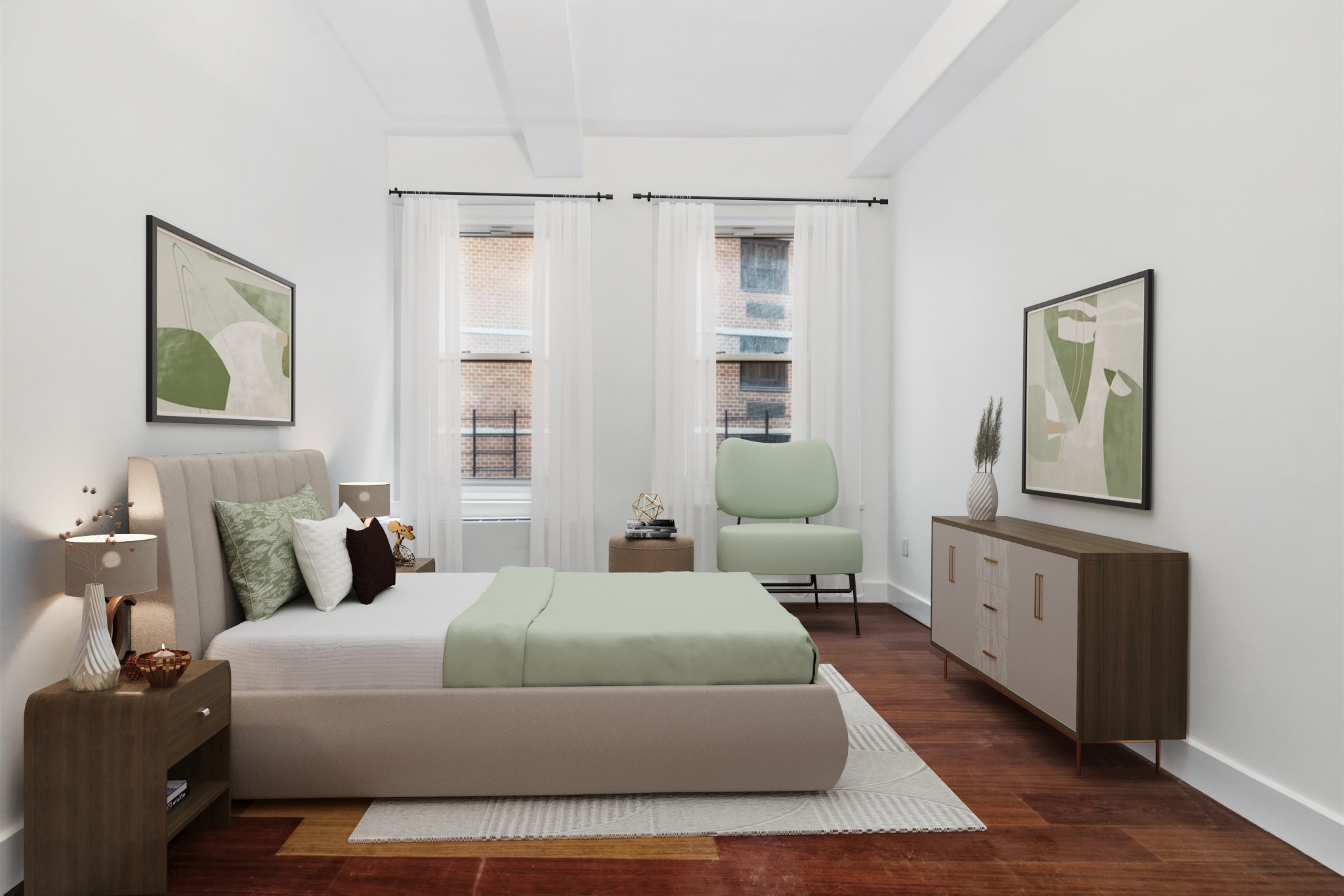 80 John Street, Unit 9C Manhattan, NY 10038 - Photo 4 of 10 a bedroom with a large bed and a window