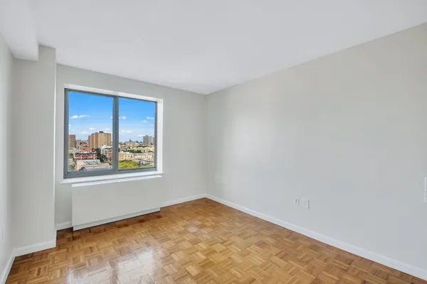 an empty room with windows