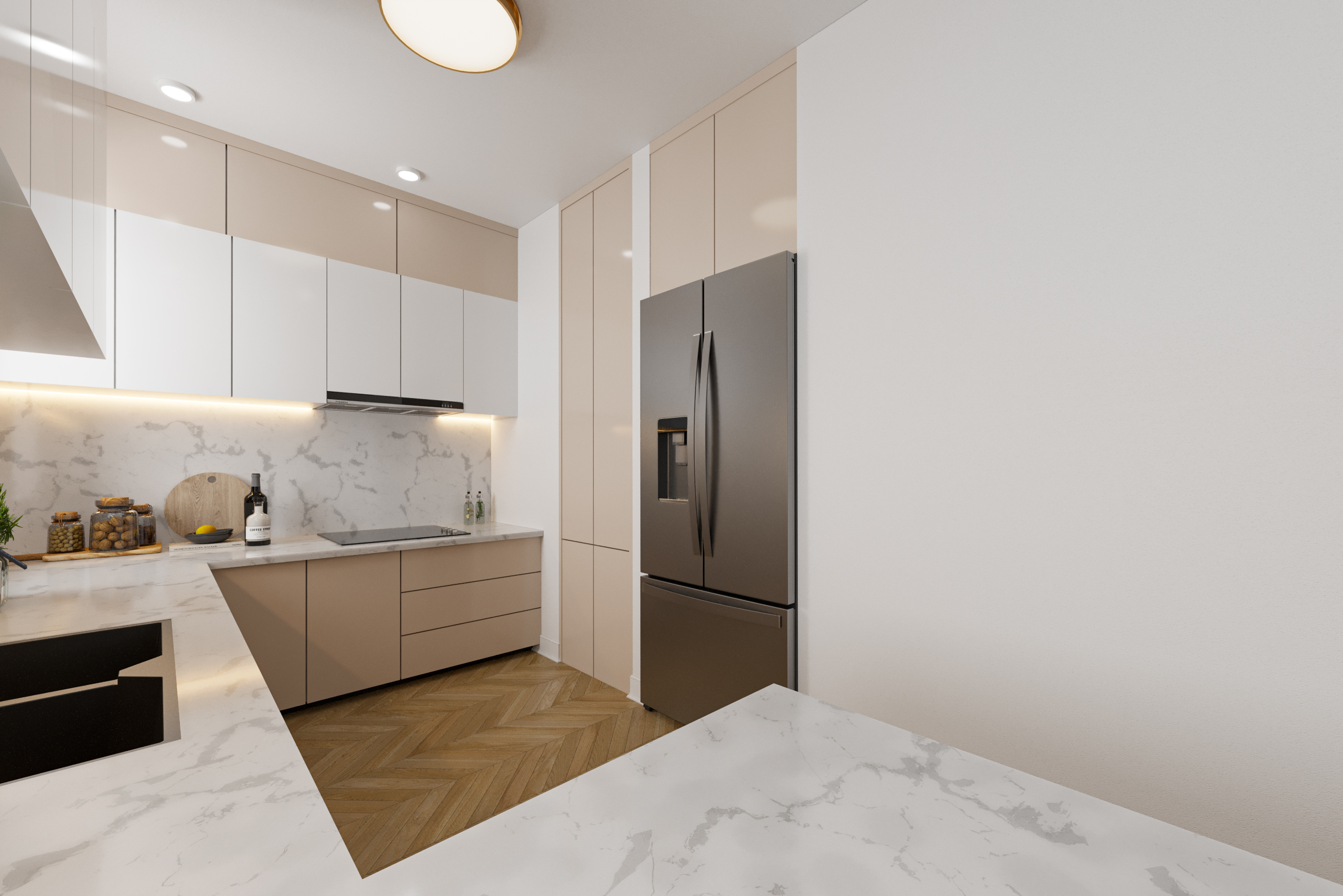 100 St Nicholas Avenue, Unit 7E Manhattan, NY 10026 - Photo 9 of 10 a kitchen with cabinets and stainless steel appliances