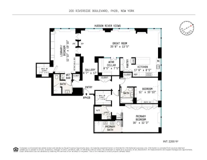 $4,395,000 | 200 Riverside Boulevard, Unit PH2B | Upper West Side