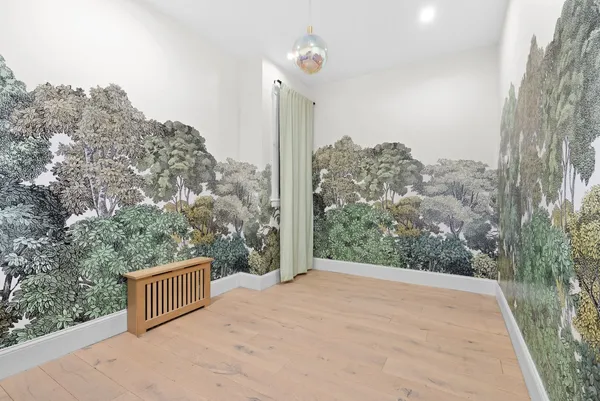 a view of a outdoor space with sliding door and wooden floor