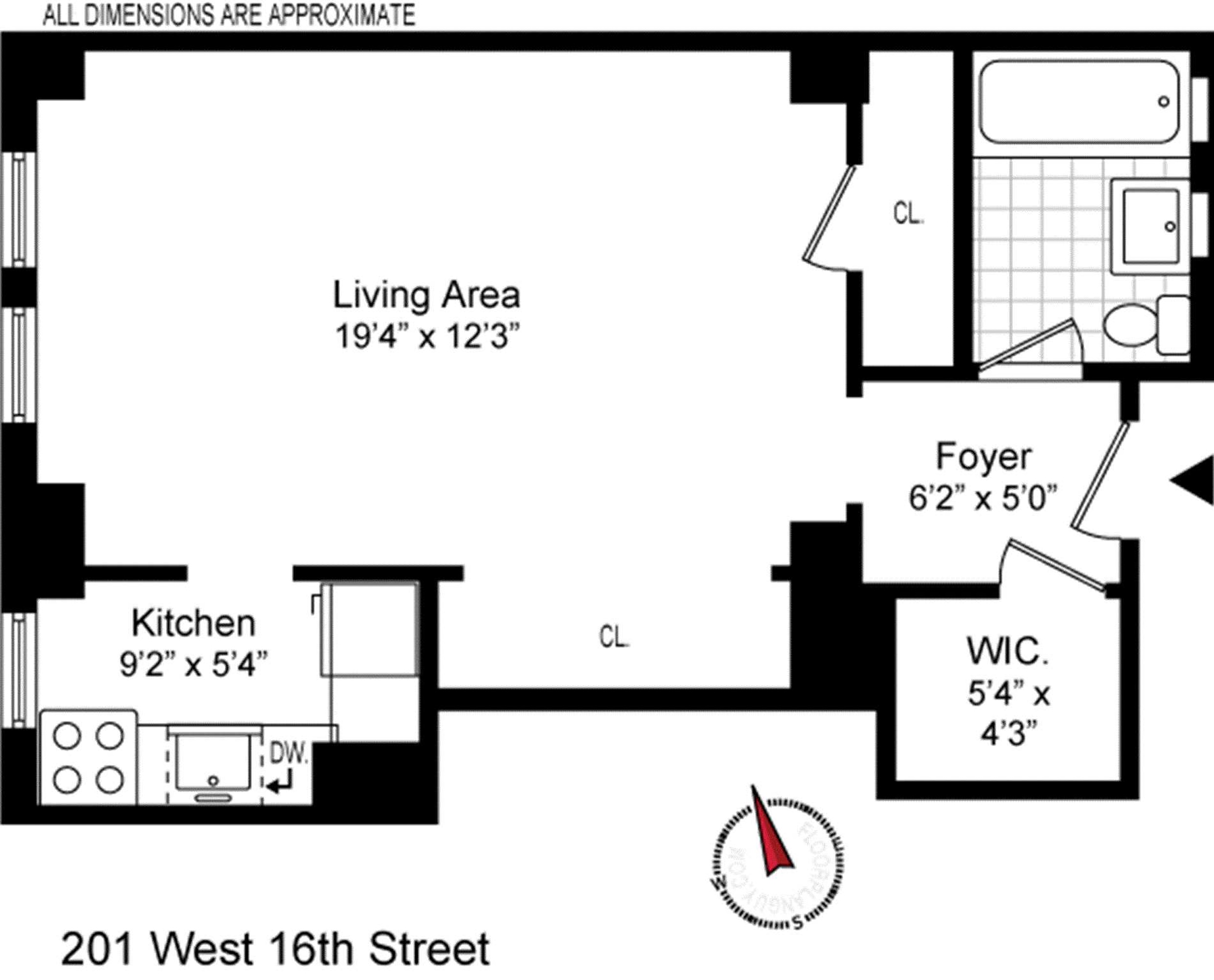 201 West 16th Street, Unit 8F Manhattan, NY 10011 - Photo 11 of 11 a picture of a bench in a white building