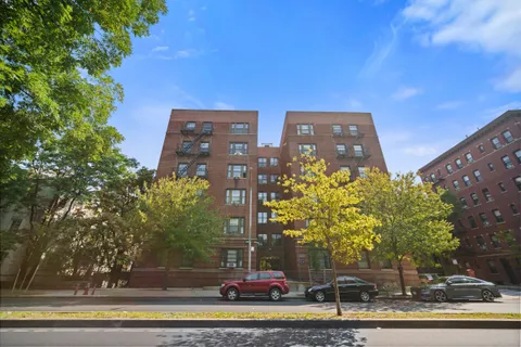 a backyard of a building