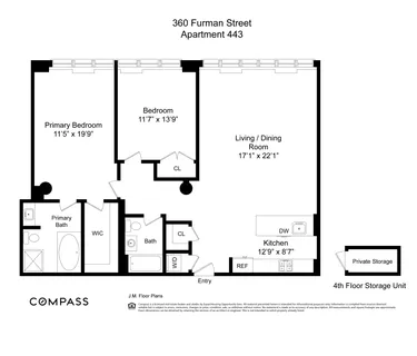 $1,975,000 | 360 Furman Street, Unit 443 | Brooklyn Heights