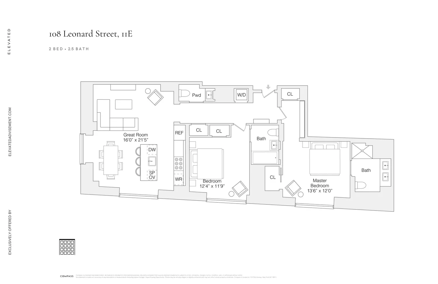 $2,995,000 | 108 Leonard Street, Unit 11E | TriBeCa