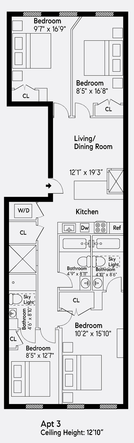 866 Bushwick Avenue, Unit 3 Brooklyn, NY 11221 - Photo 13 of 13 a picture of a bathroom with a window