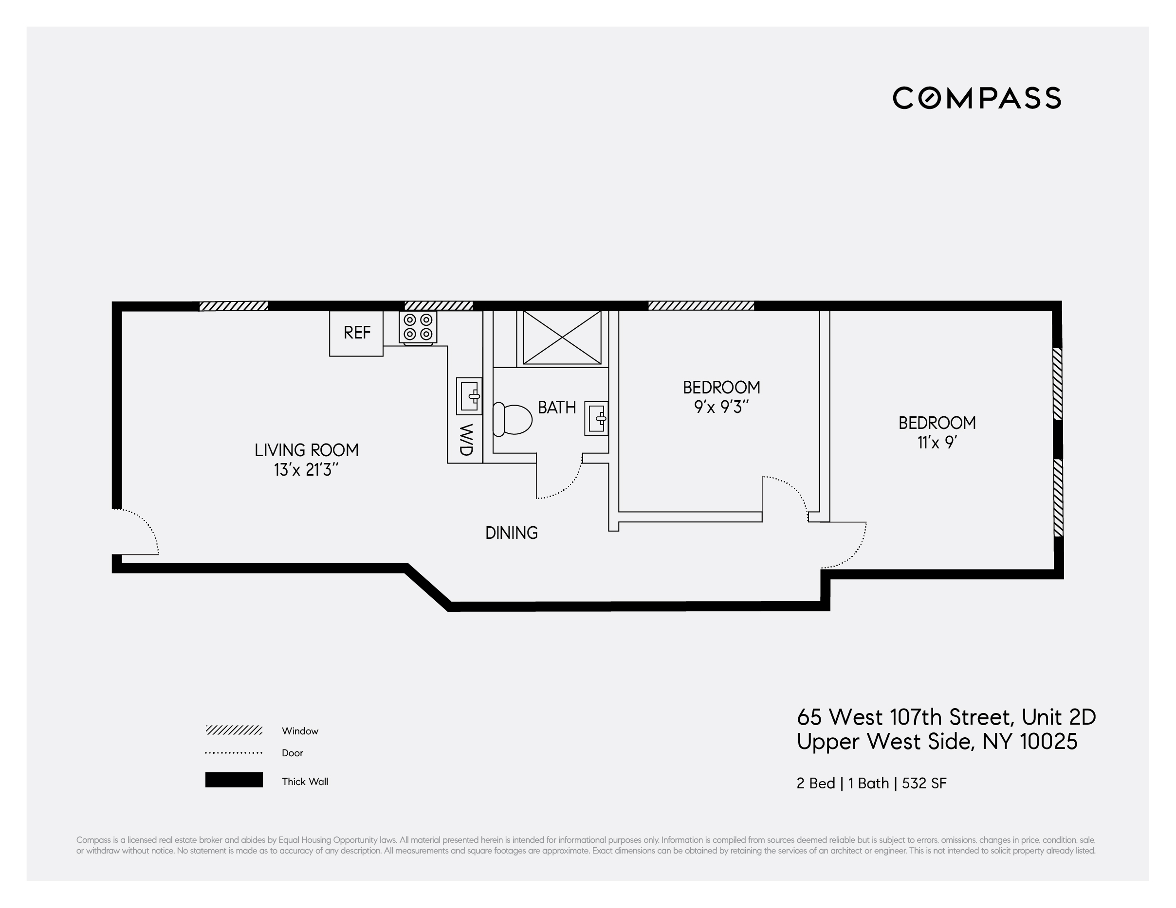 65 West 107th Street, Unit 2D Manhattan, NY 10025 - Photo 7 of 7 a picture of a refrigerator in a white refrigerator
