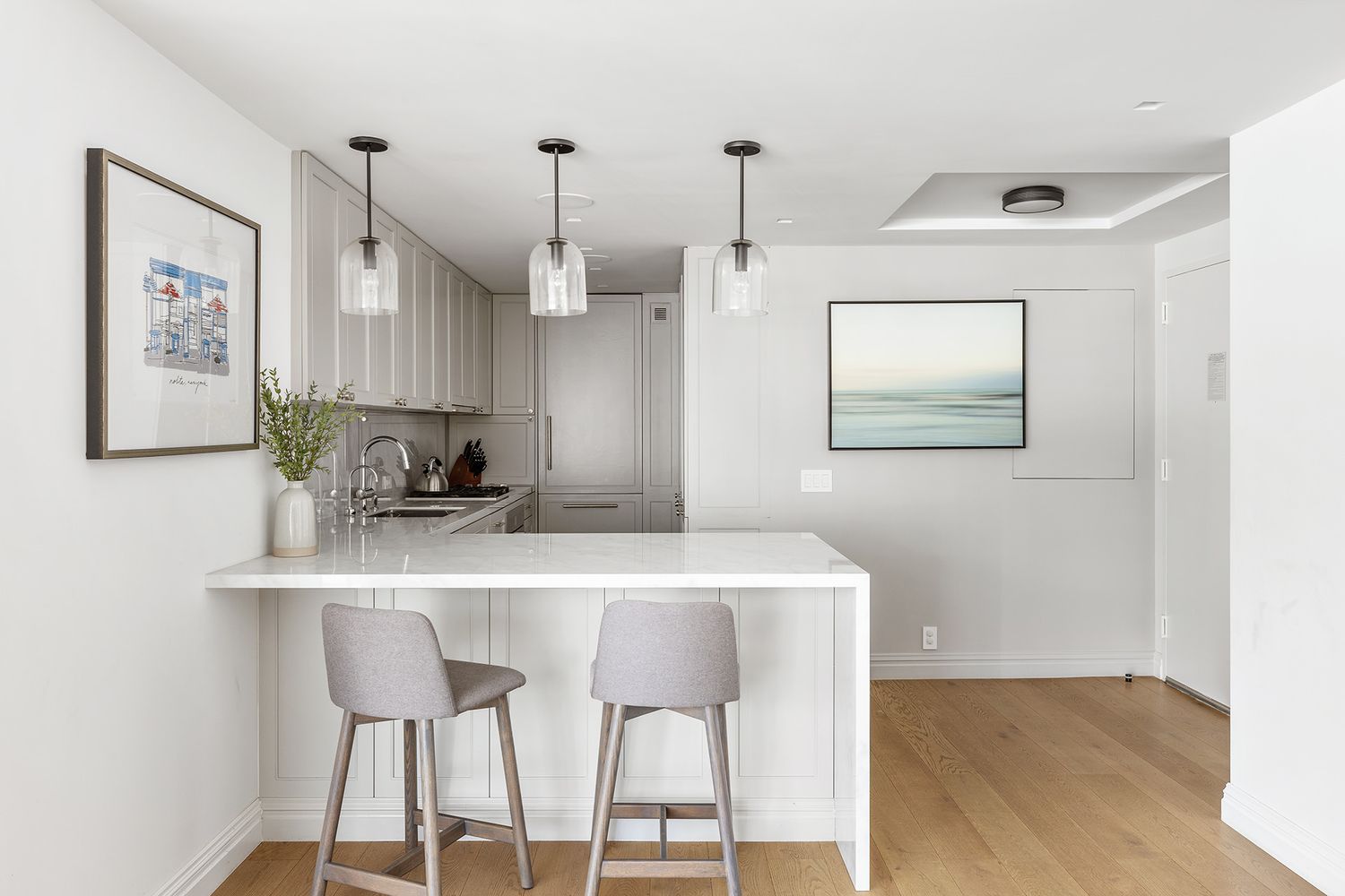 303 Greenwich Street, Unit 8DE Manhattan, NY 10013 - Photo 8 of 20 a view of a dining room with furniture and wooden floor