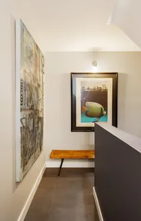 a picture of a bench in a room