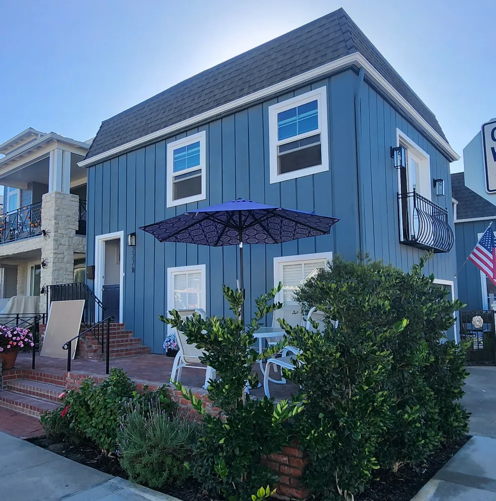 a brick building with a large windows in it