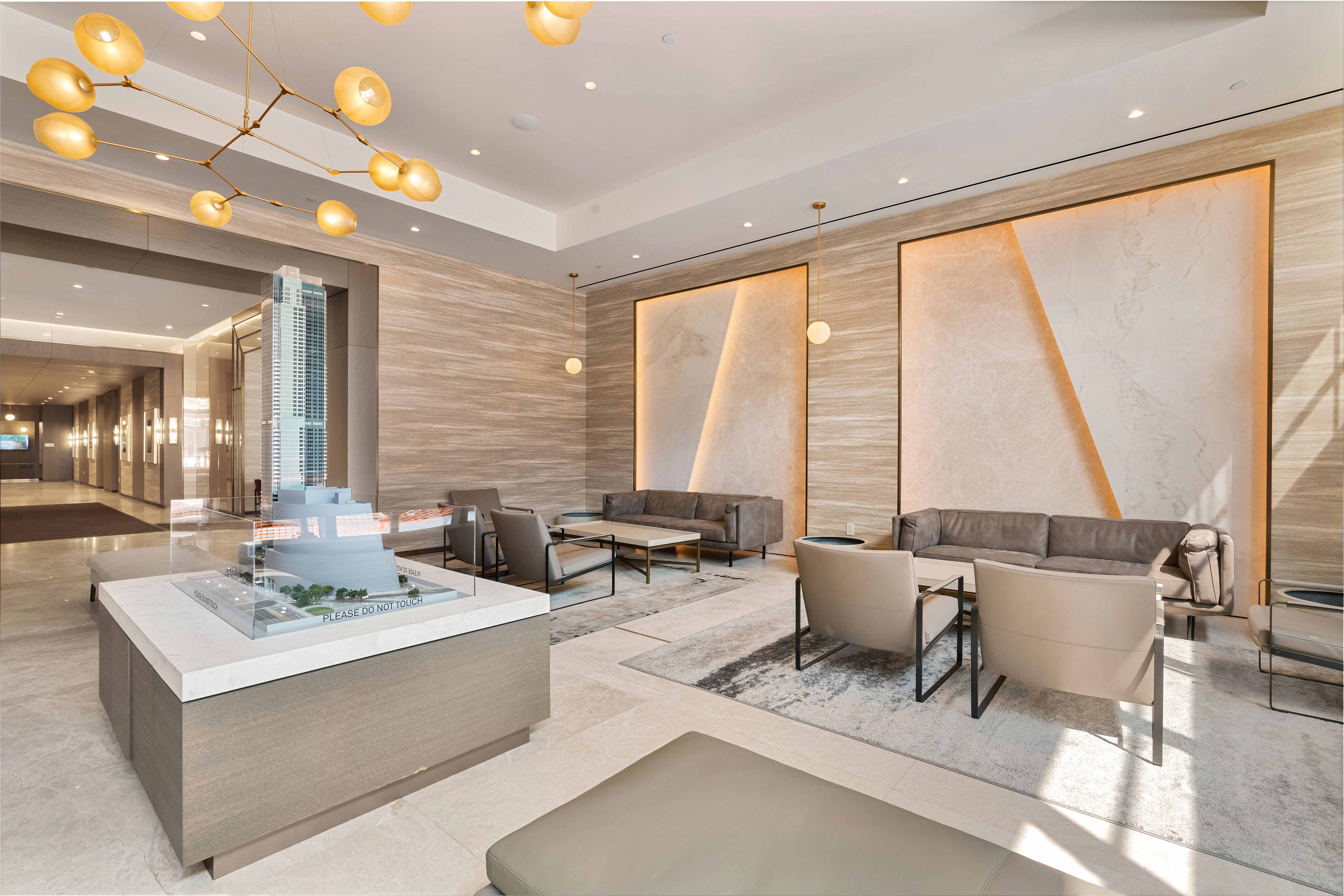 45-3 Court Square, Unit 507 Queens, NY 11101 - Photo 4 of 7 a living room with fireplace furniture and large windows