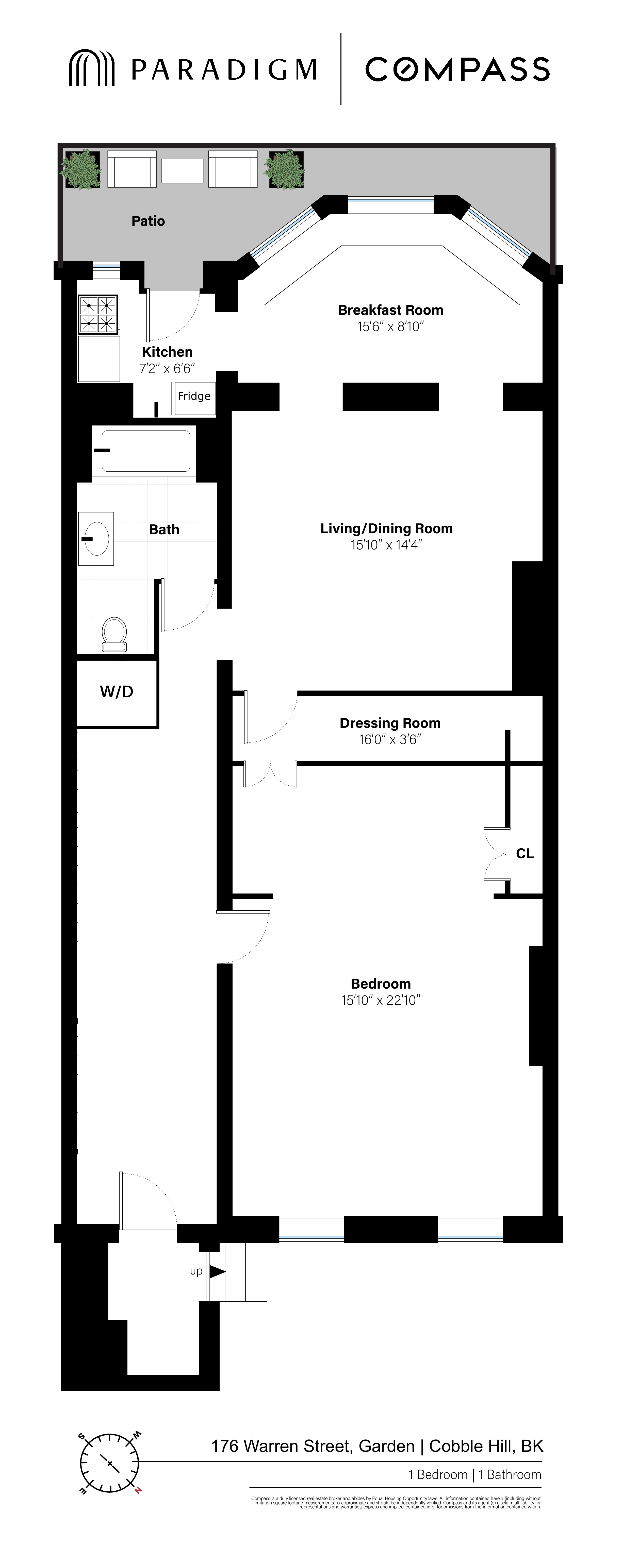 176 Warren Street, Unit GARDEN Brooklyn, NY 11201 - Photo 9 of 9 a picture of a floor plan