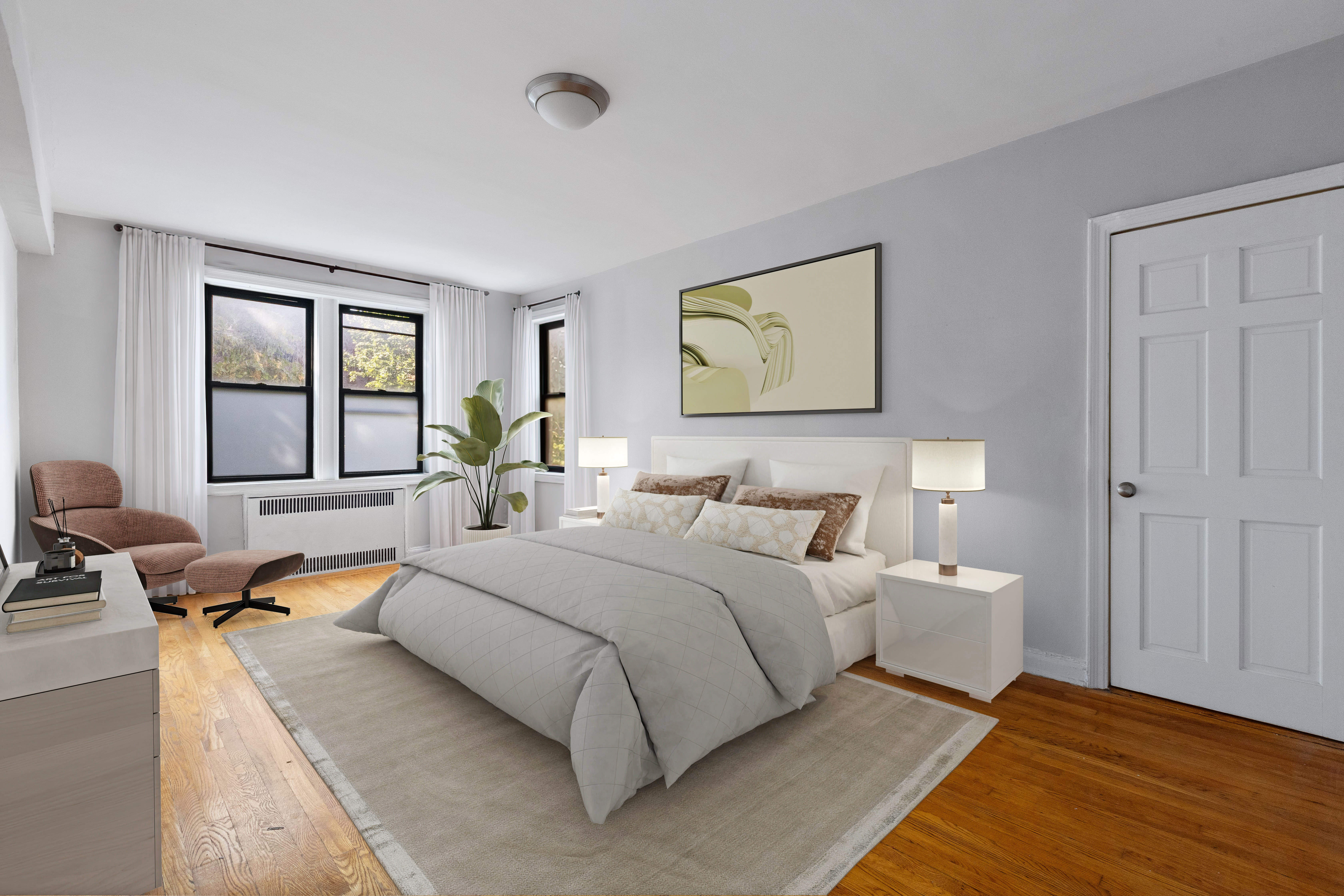 40 Clarkson Avenue, Unit 2L Brooklyn, NY 11226 - Photo 2 of 11 a bedroom with a bed and wooden floor