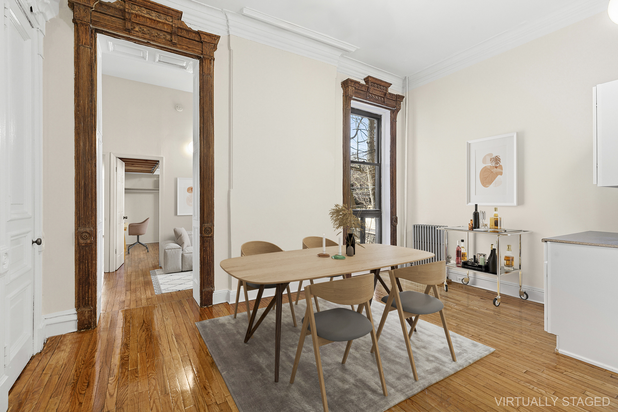 1100 Dean Street, Unit 4 Brooklyn, NY 11216 - Photo 1 of 13 a view of a dining room with furniture and wooden floor