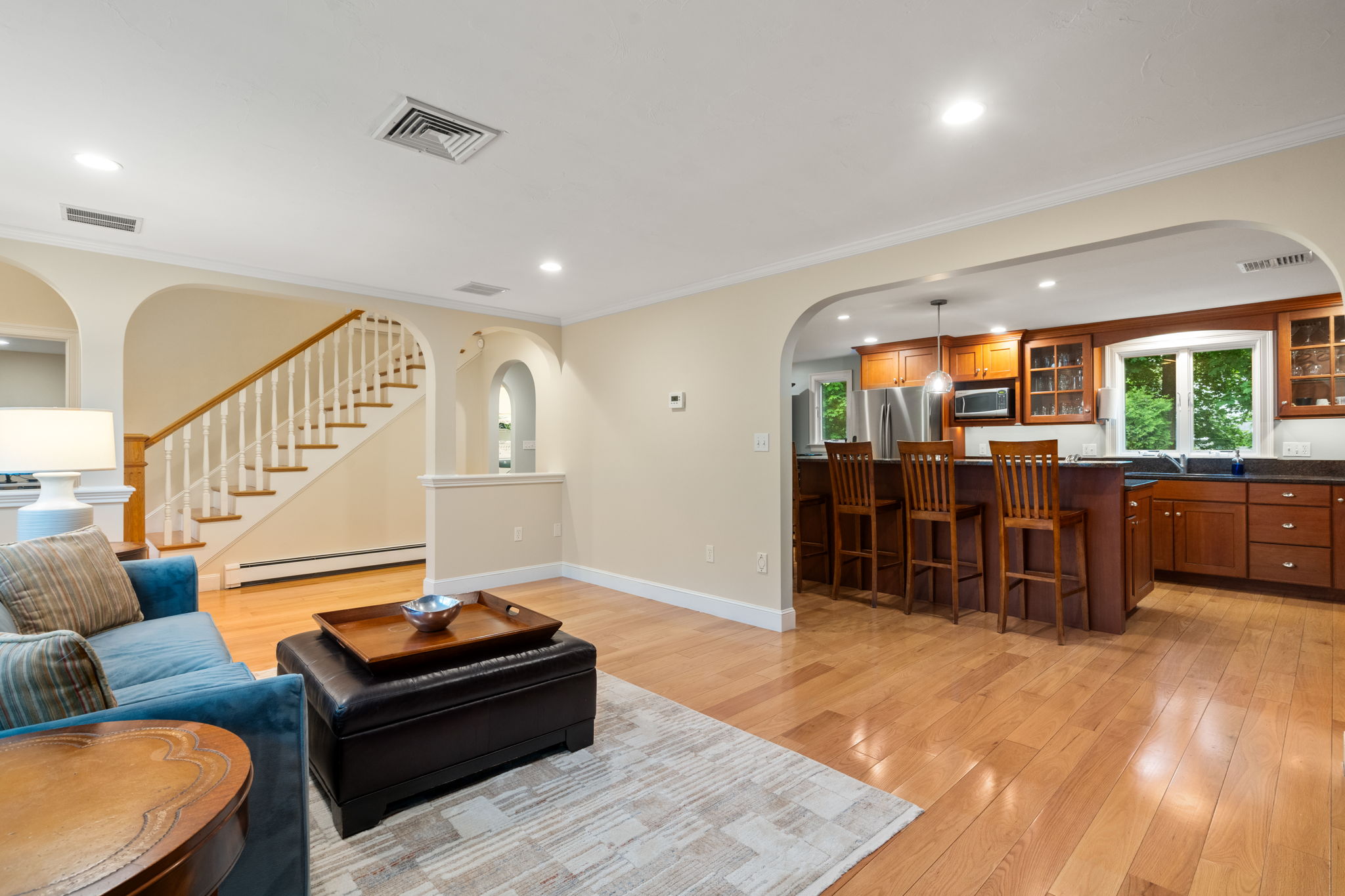 4 Gage Road Wayland, MA 01778 - Photo 4 of 32 a living room with furniture and wooden floor