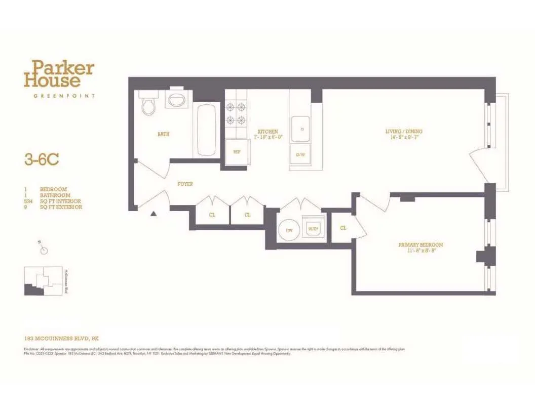 $5,450 | 183 Mc Guinness Boulevard, Unit 6C | Greenpoint