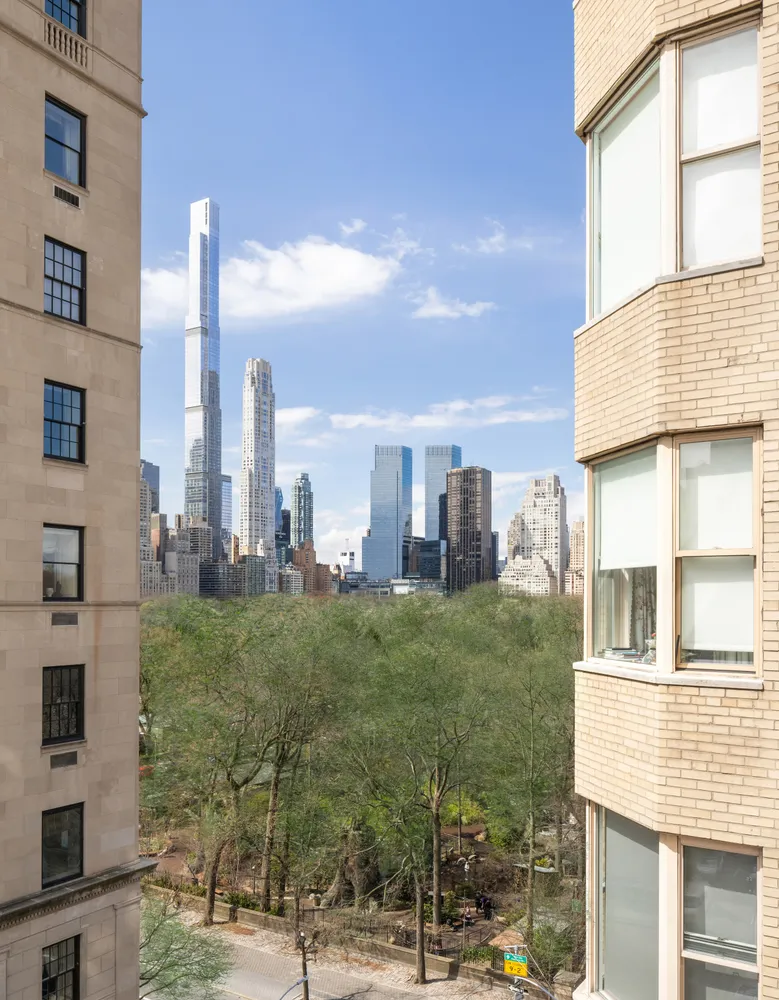 a view of a city with tall buildings