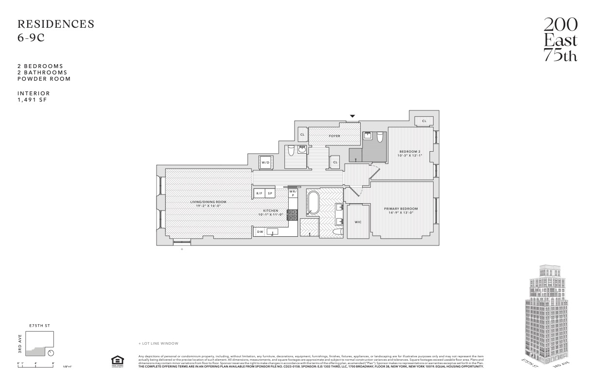 200 East 75th Street, Unit 9C Manhattan, NY 10021 - Photo 24 of 24 a picture of a floor plan