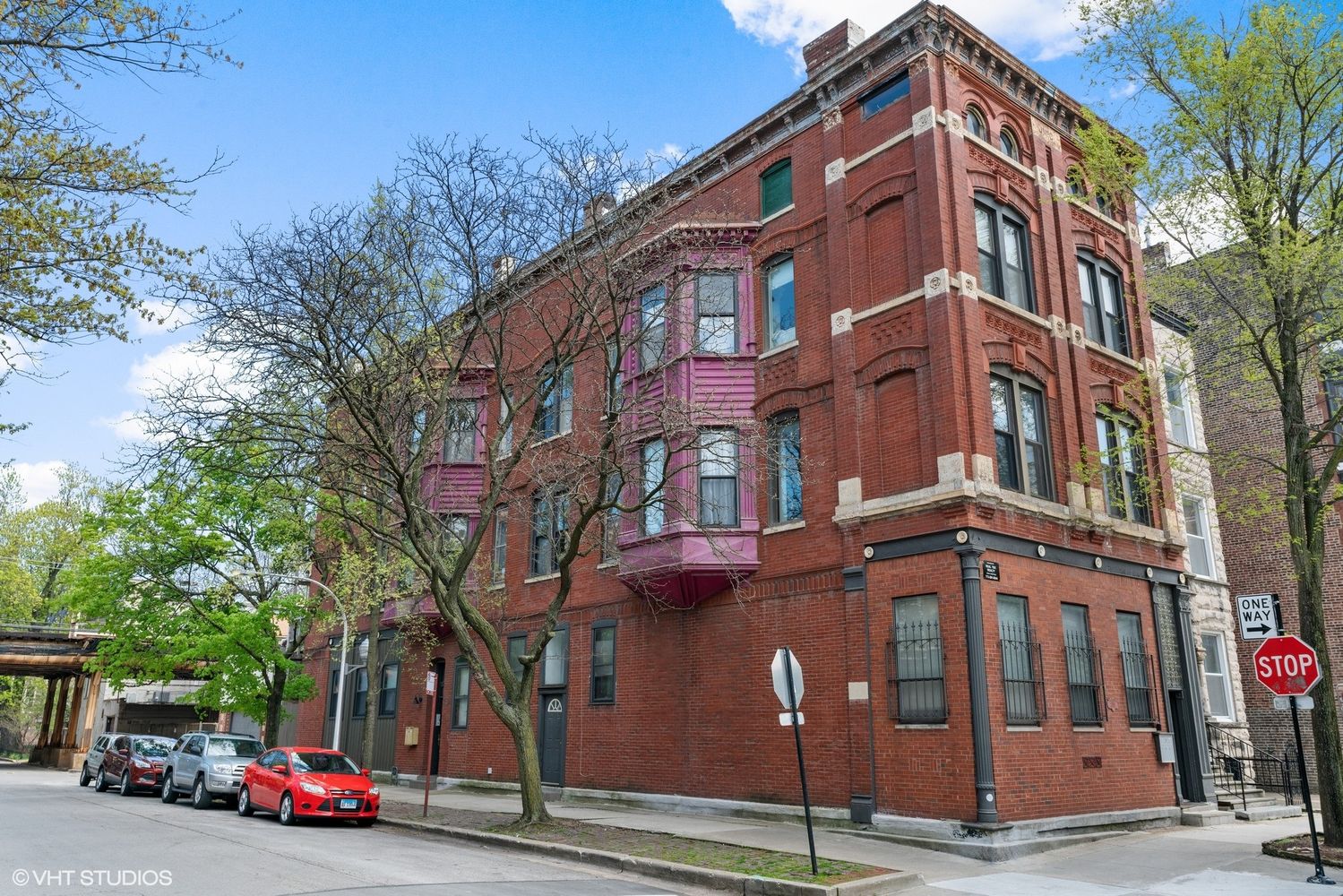 a front view of a building