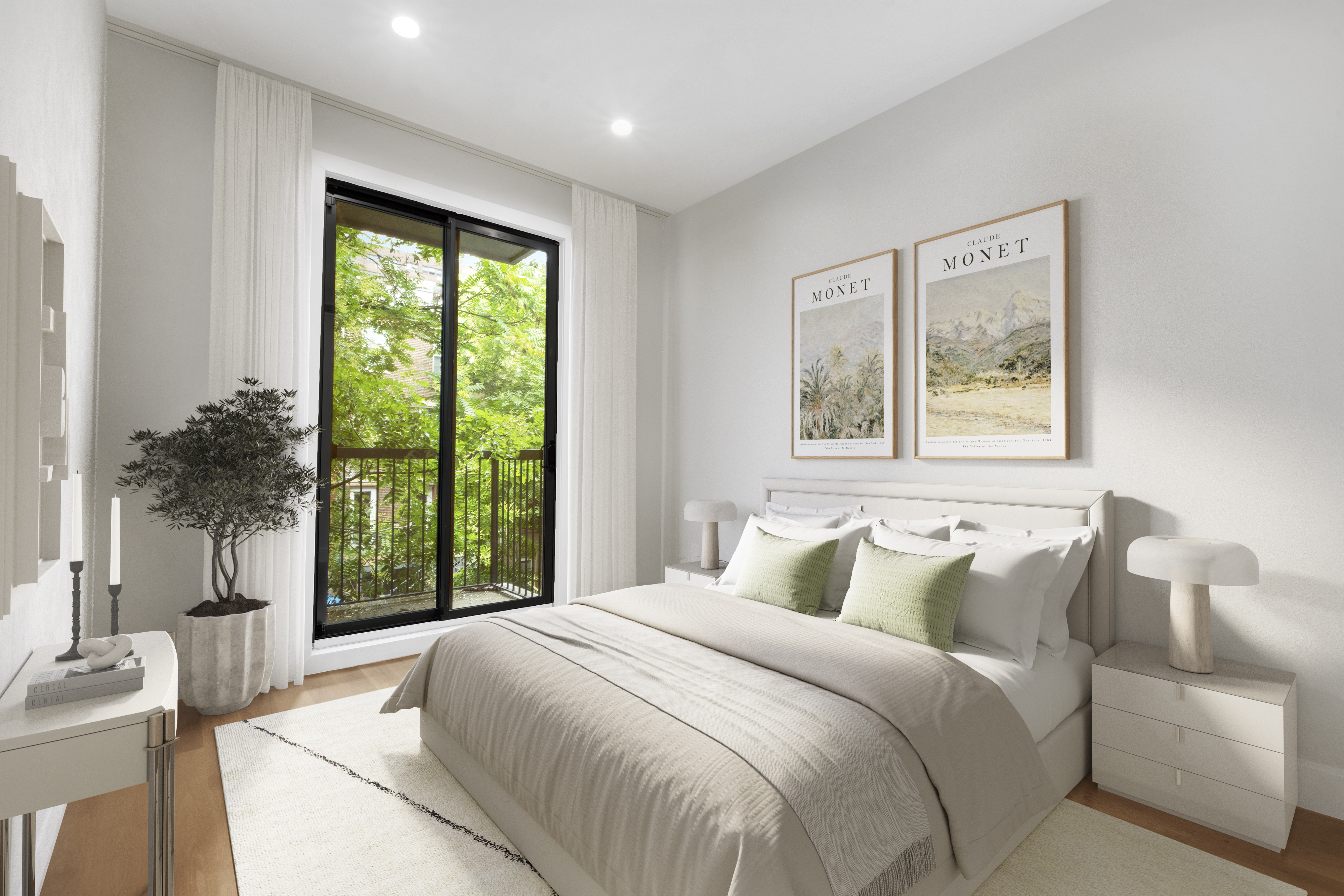 265 West 131st Street, Unit 2 Manhattan, NY 10027 - Photo 3 of 6 a bedroom with a large bed and a large window
