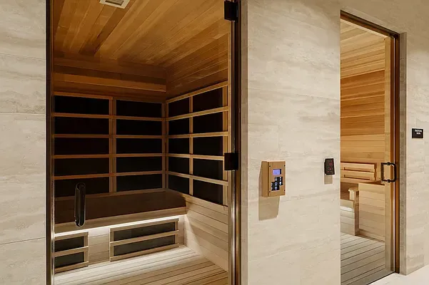 a view of a dining room and hall with furniture