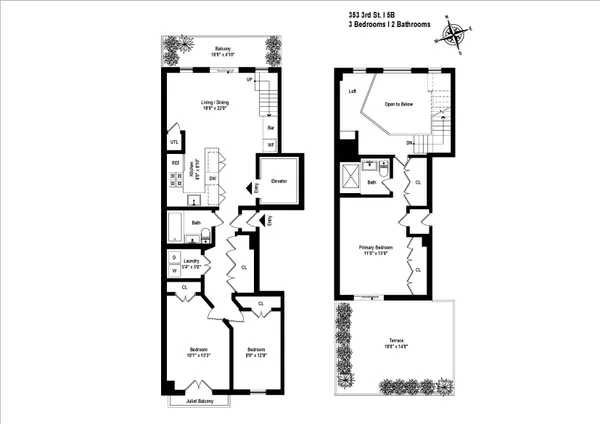 $2,395,000 | 353 3rd Street, Unit B5B | Park Slope