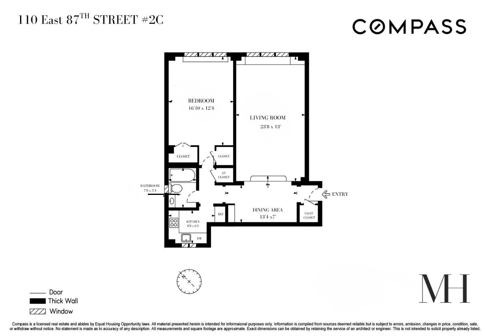 110 East 87th Street, Unit 2C Manhattan, NY 10128 - Photo 13 of 13 a picture of floor plan