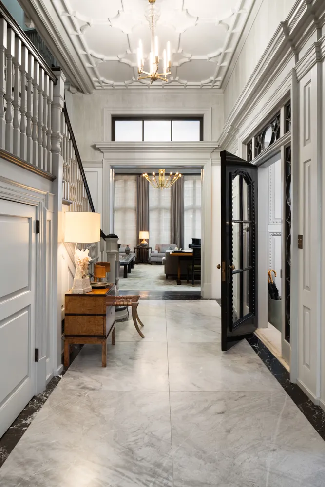 a living room with furniture