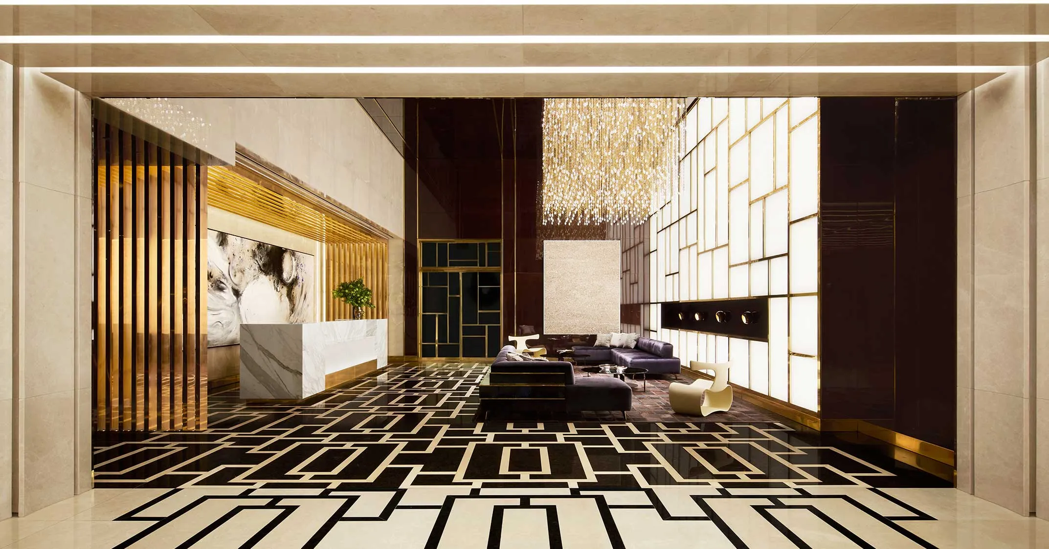 217 West 57th Street, Unit 60W Manhattan, NY 10019 - Photo 18 of 27 a black and white checkered floor