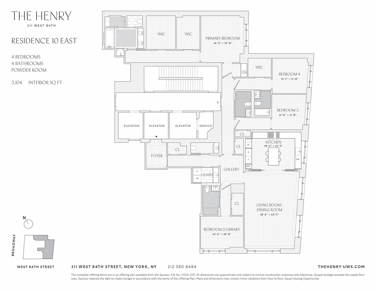 $10,200,000 | 211 West 84th Street, Unit 10EAST | Upper West Side