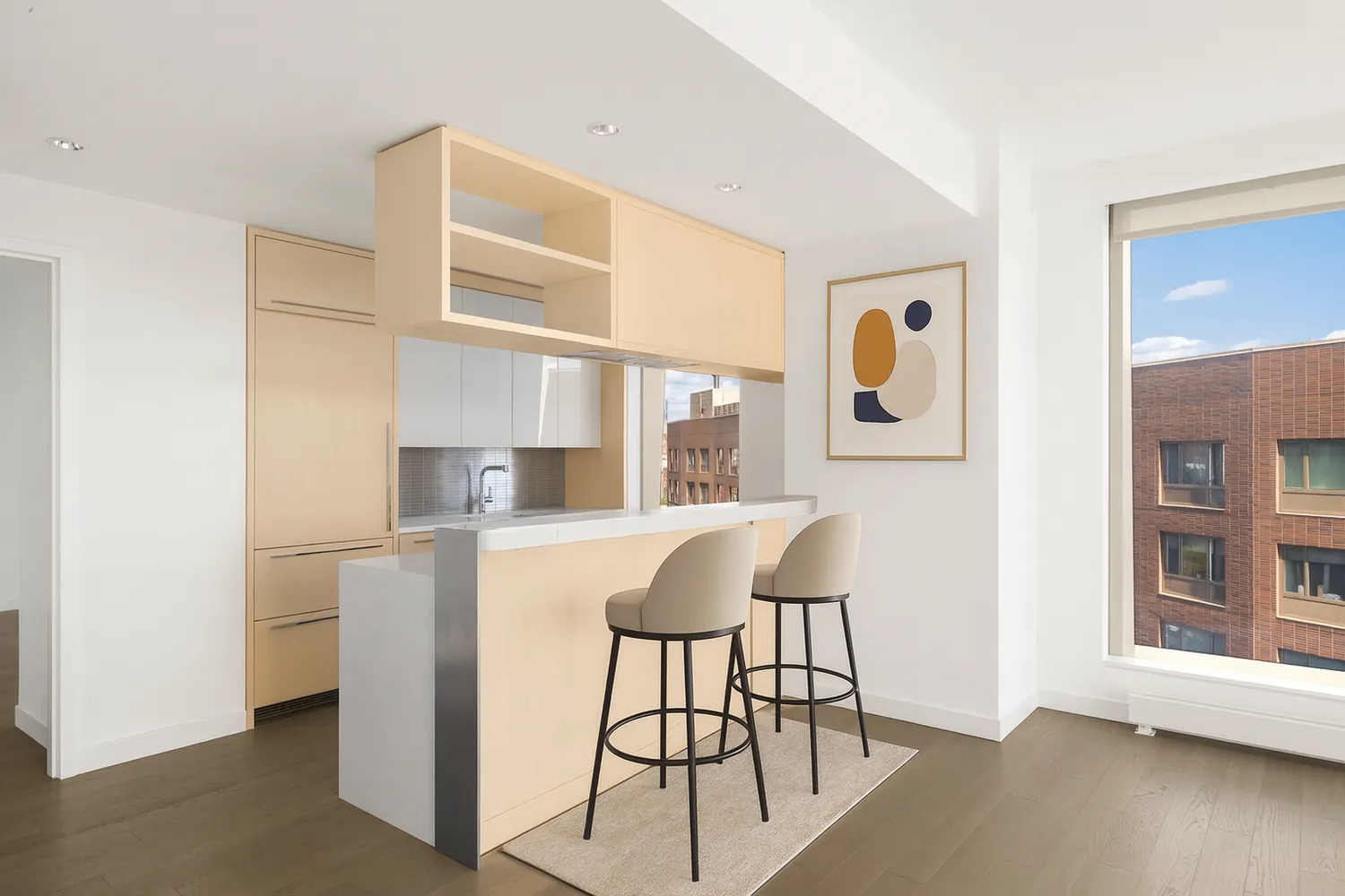 a living room with furniture and window