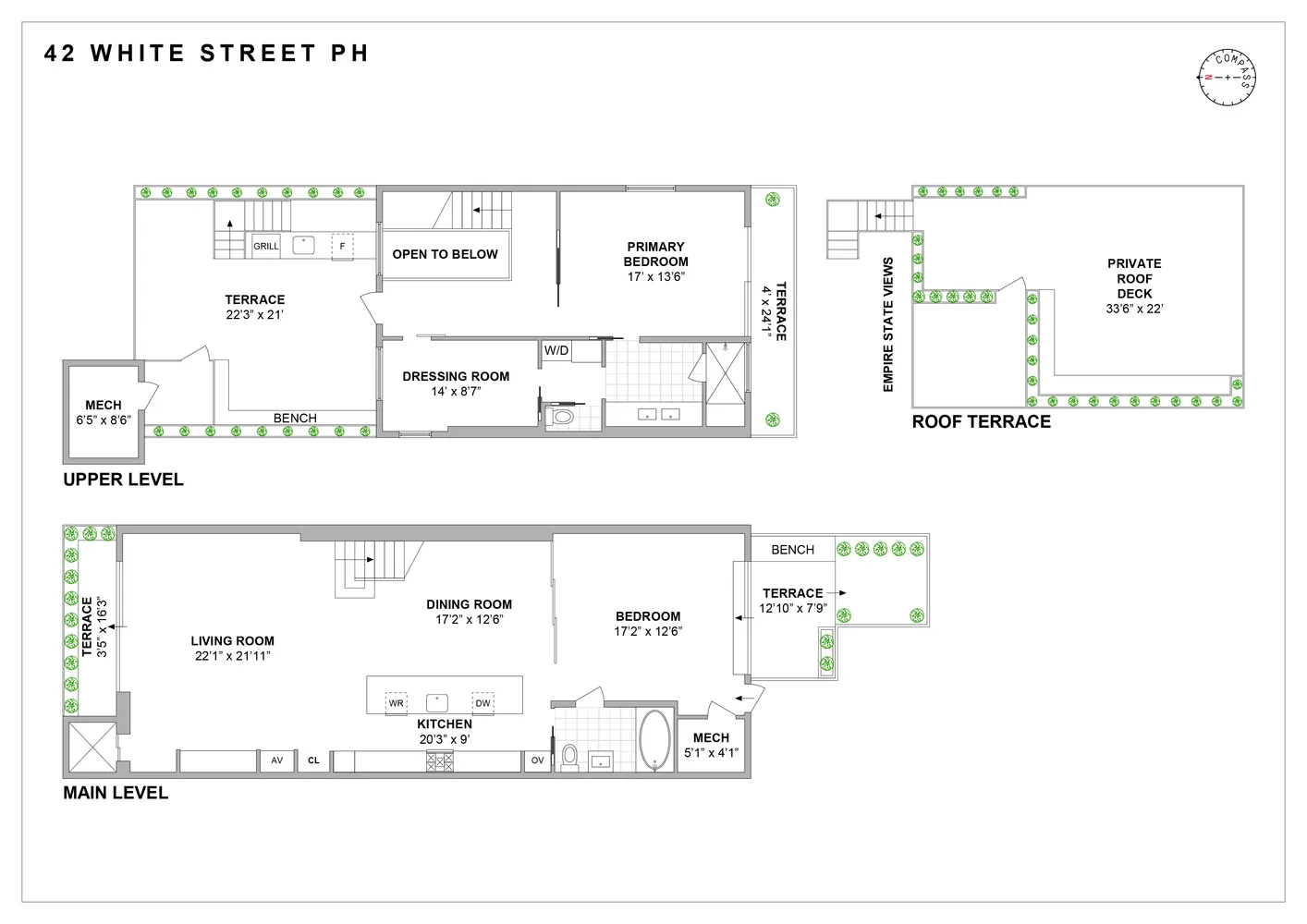 $6,495,000 | 42 White Street, Unit PH | TriBeCa