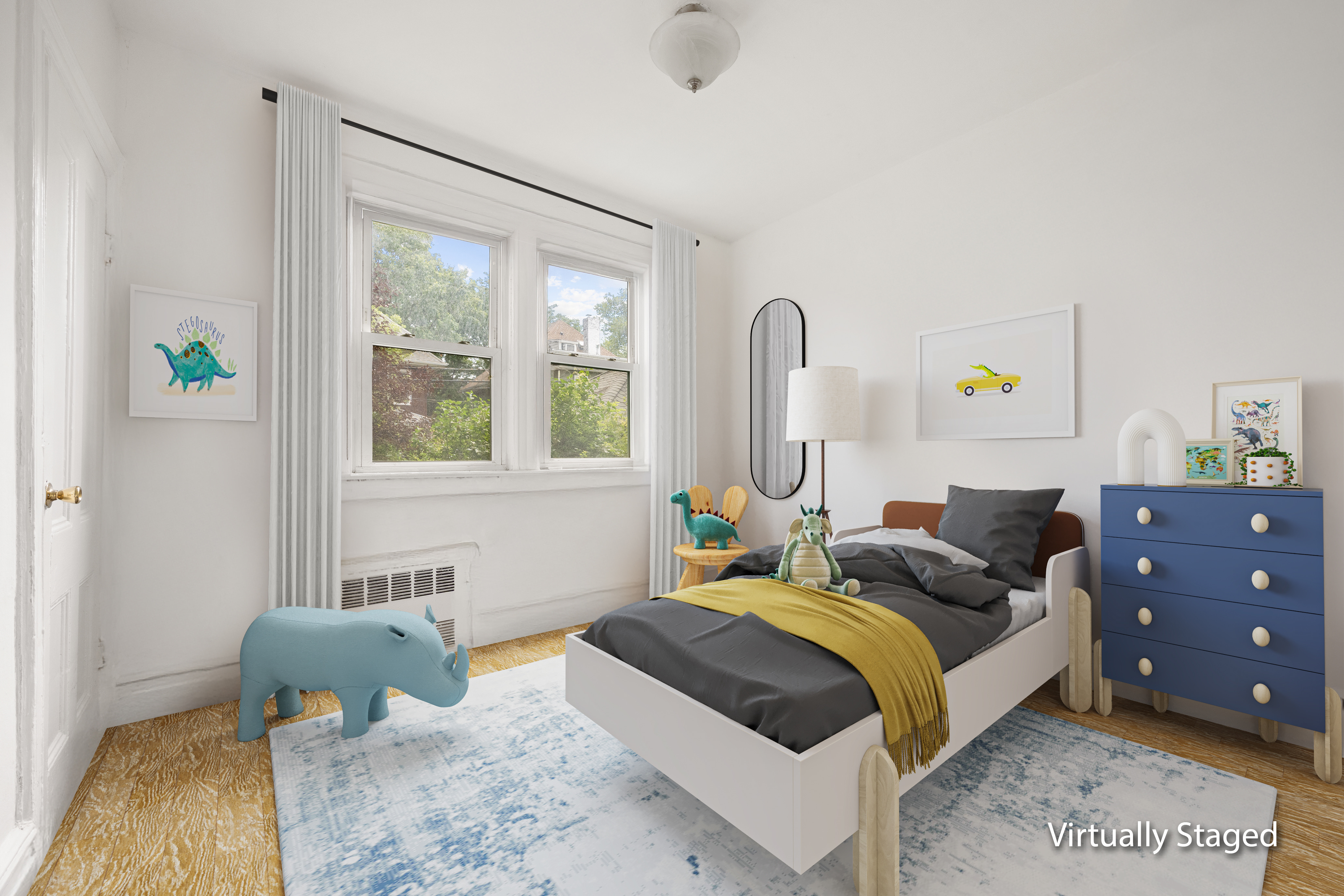 215 Stratford Road, Unit 1 Brooklyn, NY 11218 - Photo 4 of 9 a bedroom with a bed and wooden floor