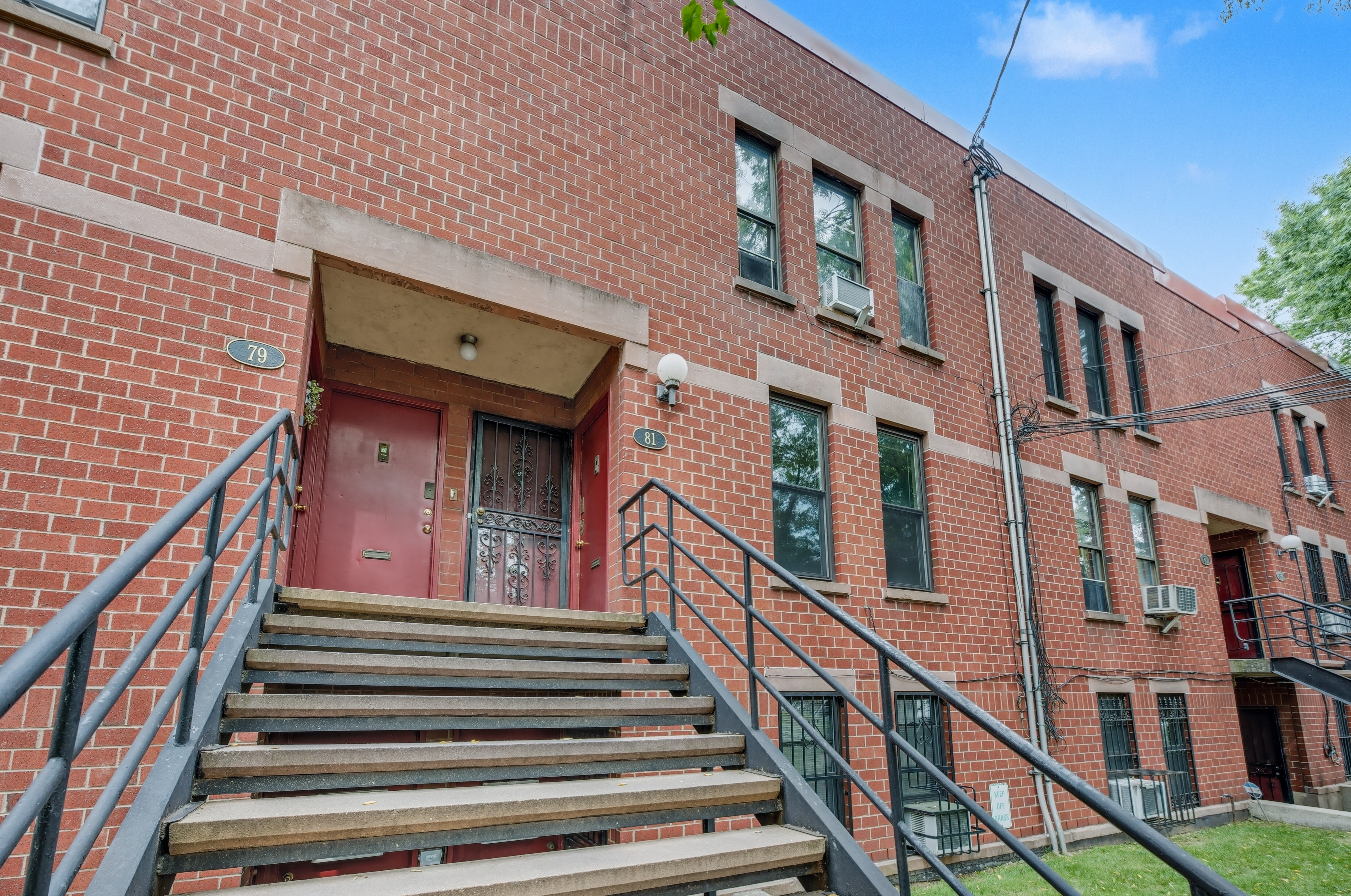 a view of a building with stairs