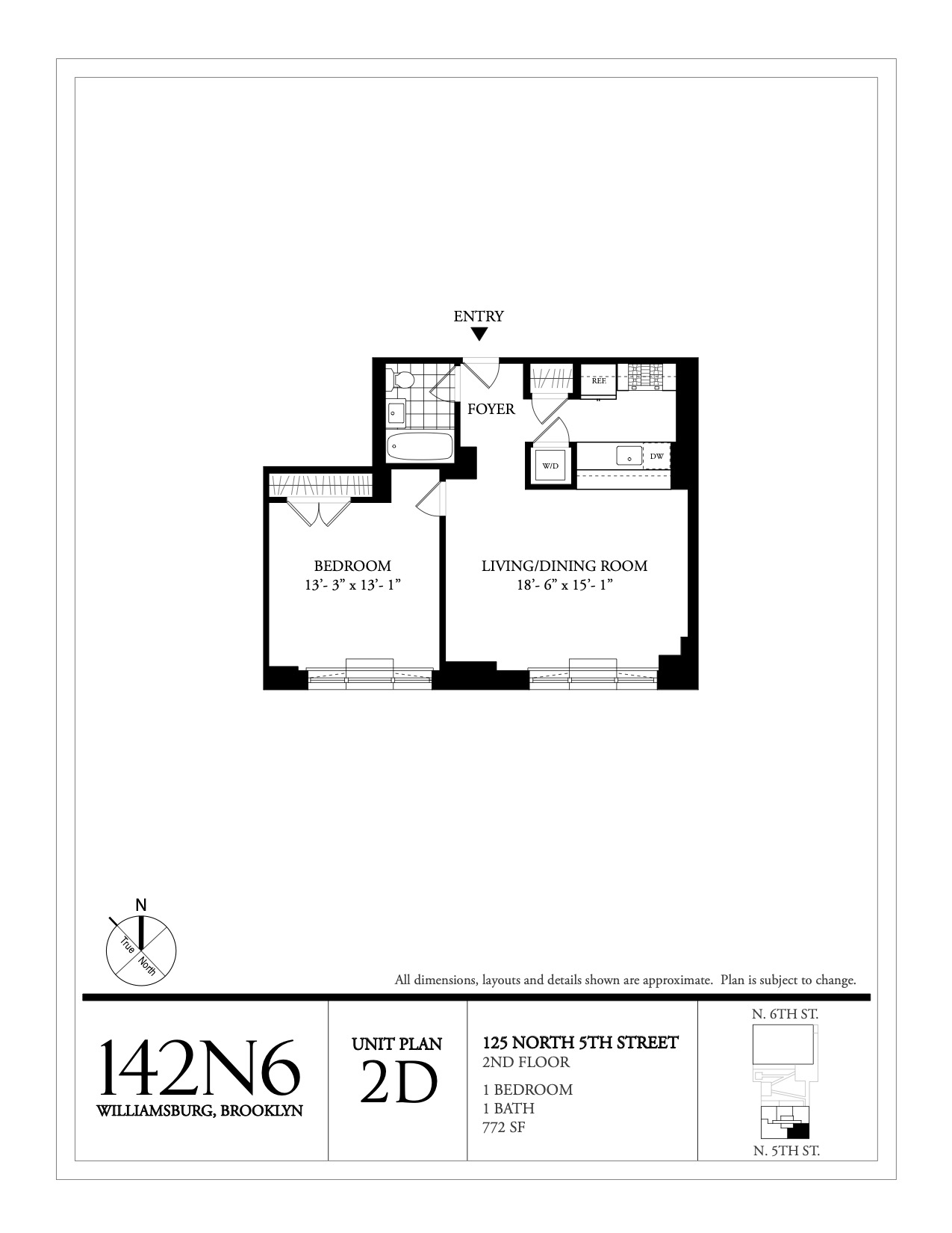 125 North 5th Street, Unit 2D Brooklyn, NY 11249 - Photo 7 of 7 a picture of a bench in a white building