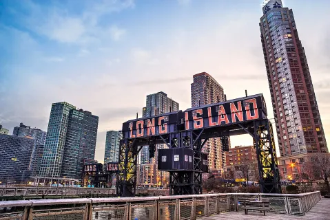 a front view of a multi story building