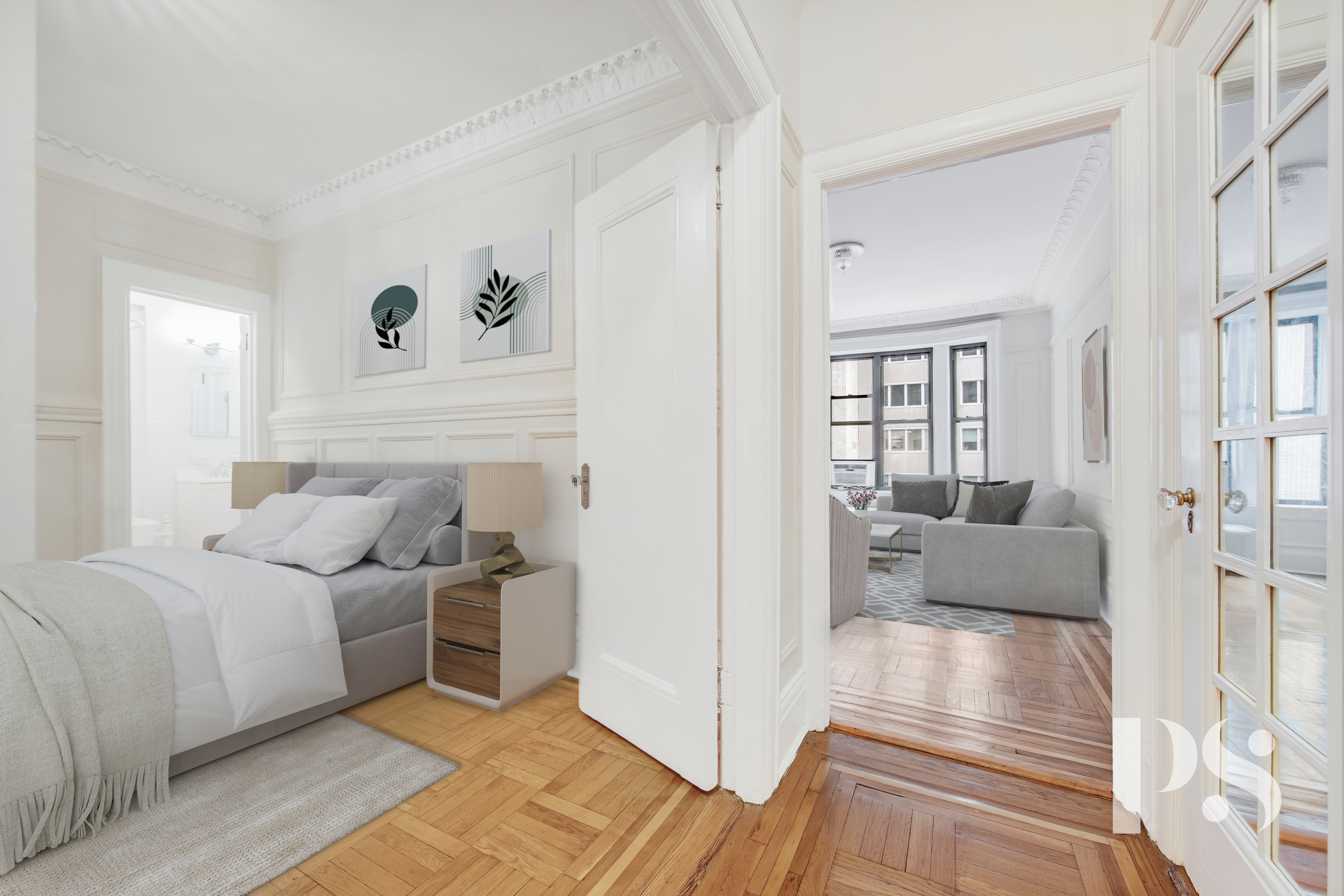 200 West 54th Street, Unit 6J Manhattan, NY 10019 - Photo 9 of 12 a living room with furniture and a couch